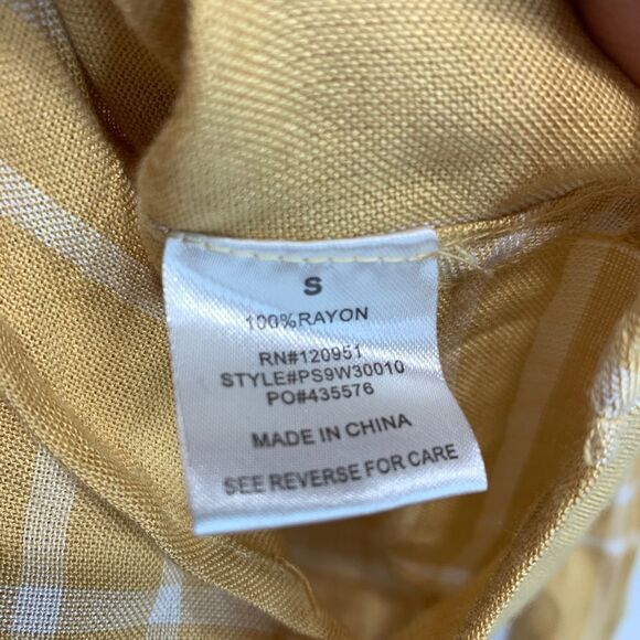 Pink Rose Yellow Plaid Button Down - Picture 4 of 8